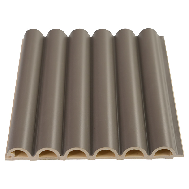 Lebar 158mm Ketebalan 15mm Grooved Wood Grain PVC WPC Gelombang Panel